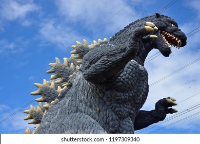 YOKOSUKA, Japan - Oct 6, 2018: Godzilla statue in KurihamaYokosuka, Godzilla is very popular in movie or animation.