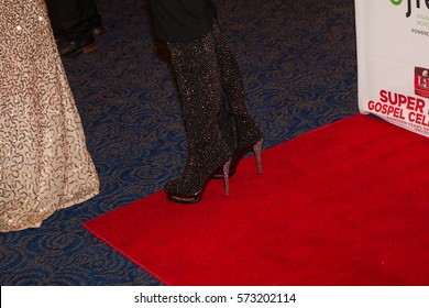 Yolanda Adams Details Boots Attend The 2017 Super Bowl Gospel Celebration At The Lakewood Church In Houston, Texas February 3, 2017 - USA