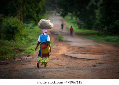 Yongoro, Sierra Leone - June 10, 2013: West Africa, The Main Road Of Yongoro, Village In Front Of Freetown