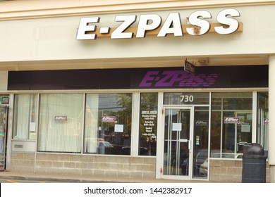 Yonkers, New York  - July 3, 2019: A New York E-ZPass Service Center In Westchester County. Customer Service Issues E‑ZPass Transponder Or Tags And Violations Are Paid. 