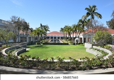 YORBA LINDA, CALIFORNIA - FEBRUARY 24, 2017: Grounds At The Richard Nixon Library And Birthplace. The Presidential Library And Museum And Final Resting Place Of The 37th President.