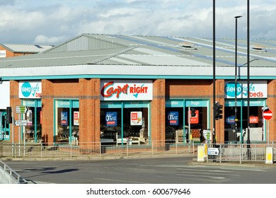 YORK, ENGLAND - JUNE 29, 2016: Carpet right store - the UK's largest retailer of carpets, flooring and beds. There are over 400 stores in UK.