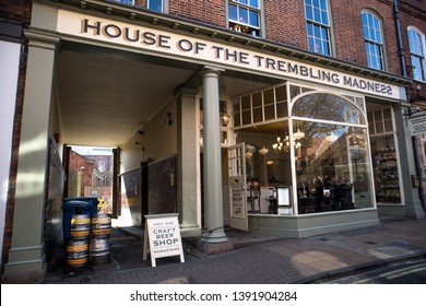 York / Great Britain - March 29, 2019 : Exterior Of House Of The Trembling Madness Craft Artisan Beer Bar Pub