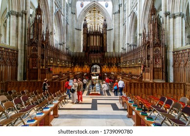 YORK, GREAT BRITAIN - SEPTEMBER 9, 2014: These are the choirs of the cathedral, one of the largest cathedrals in the North of Europe.
