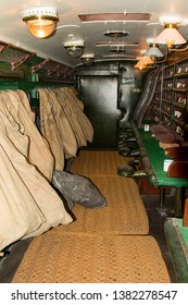 York, North Yorkshire, UK.11.12.2015.World War II Post Office Mail Sorting Train Interior At The National Railway Museum In York. 