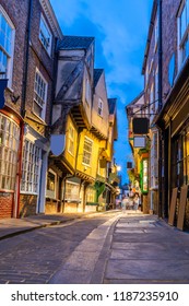 York Shambles Alley Sunset Dusk, York Englsnd UK