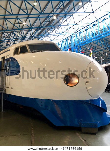 York / UK - July 28 2019: Japanese\
Bullet Train in National Railway Museum, York,\
UK