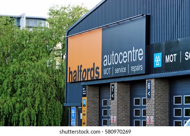 YORK, UK - JUNE 29, 2016: Halfords MOT Service Autocentre In York, UK