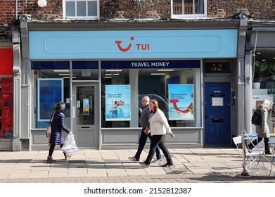 York, UK - March 11, 2022: Tui Travel Agent Shop In Central York, UK.