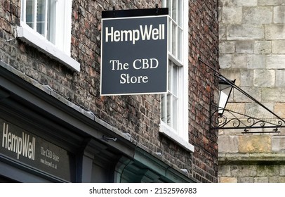 York, UK - March 12, 2022: HempWell, The CBD Store In High Petergate, York, UK.