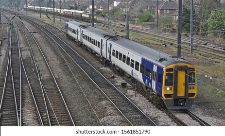 York UK March 30th 2019 Northern Rail Commuter Train Approaching York Railway Station