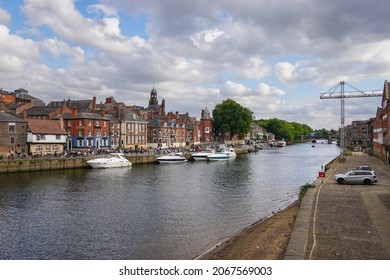 York, UK - September 26 2021:  Quayside And Riverside Walk, River Ouse, York, England