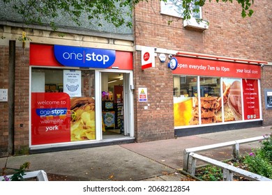 York, UK - September 26 2021: One Stop Local Corner Shop In York