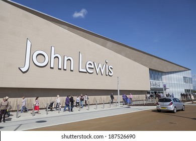 YORK, UNITED KINGDOM  APRIL 15, 2014: Shoppers walking around John Lewis store in York, UK. John Lewis is a chain of department stores founded in 1864 and operating throughout the United Kingdom. 