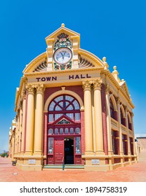 York, WA - Australia 11-15-2020. York's historic Town Hall was built in 1911. It's worth a visit to view its jarrah floors, balustrading and pressed tin ceilings. 
