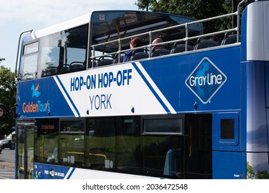 York, Yorkshire  UK - August 10th 2021: Sight Seeing Bus, York