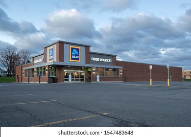 YORKVILLE, NEW YORK - NOV 01, 2019: Aldi Grocery Store. Aldi is a Global Discount Supermarket Chain Based in Germany.