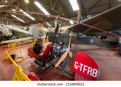 York.Yorkshire.United Kingdom.February 16th 2022.An air command 532 elite sport gyrocopter is on display at the Yorkshire air museum