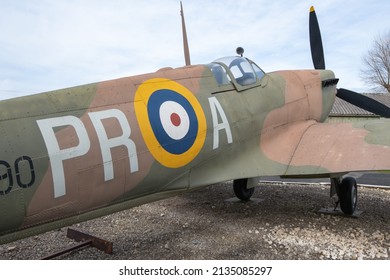 York.Yorkshire.United Kingdom.February 16th 2022.A Spitfire Is On Display At The Yorkshire Air Museum