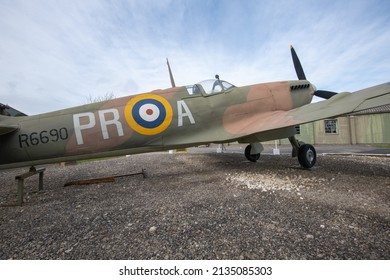 York.Yorkshire.United Kingdom.February 16th 2022.A Spitfire Is On Display At The Yorkshire Air Museum