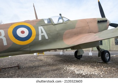 York.Yorkshire.United Kingdom.February 16th 2022.A Spitfire Is On Display At The Yorkshire Air Museum