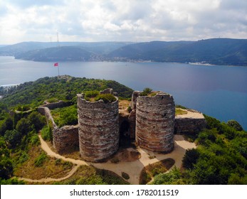 Yoros Castle And Turkish Flag