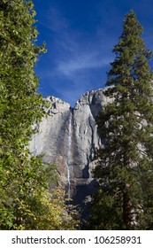 Yosemite Fall In Autumn From Yosemite Lodge, Yosemite National Park