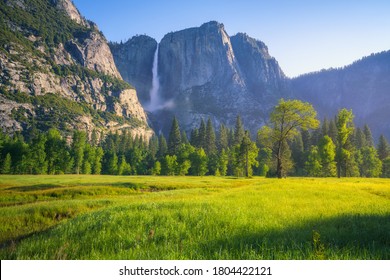 Yosemite Falls From Yosemite Valley, California In The Usa