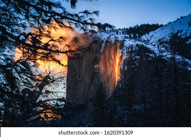 Yosemite Firefall at Sunset, Yosemite National Park, CA - Powered by Shutterstock