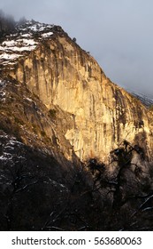 Yosemite Granite Wall In Golden Light, California, Yosemite National Park