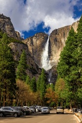 Yosemite National Park, Renowned For Its Breathtaking Scenery, Characterized By Towering Granite Cliffs, Majestic Waterfalls, Lush Valleys, And Ancient Sequoia Trees, Bridalveil Fall, Yosemite Falls