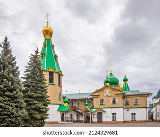 YOSHKAR-OLA. RUSSIA. 09 OCTOBER 2021 : Church of of resurrection of Christ in Yoshkar-Ola. Mari El Republic. Russia