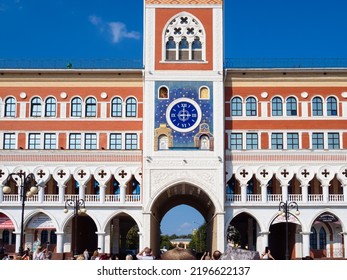 Yoshkar-Ola, Russia - August 24, 2022: Beginning Appearance Of Icon Of Three-handed Mother Of God Show In Clock Tower Of National Art Gallery Of Republican Museum Of Fine Arts In Yoshkar-Ola City