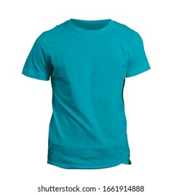 You Can Customize Almost Everything On This Luxurious Tshirt Mock Up In Scuba Blue Color To Match Your Cap Design.