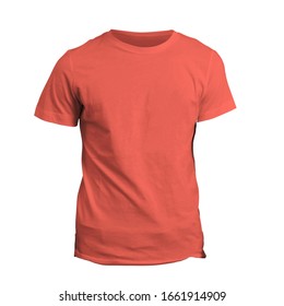 You Can Customize Almost Everything On This Luxurious Tshirt Mock Up In Living Coral Color To Match Your Cap Design.