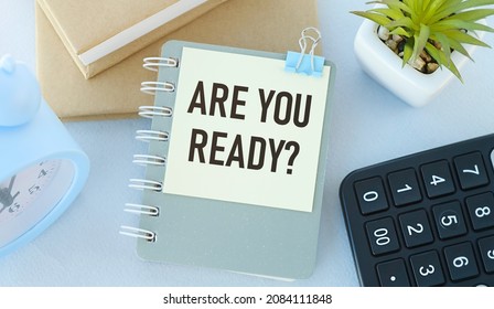 ARE YOU READY Conceptual words on paper on office desk - Shutterstock ID 2084111848