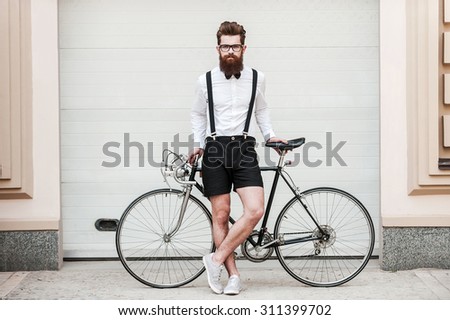 Similar – Image, Stock Photo ride a bicycle Elegant