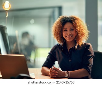 Are You Ready For The Night Shift Because I Am. Portrait Of A Happy Young Businesswoman Using A Laptop During A Late Night At Work.