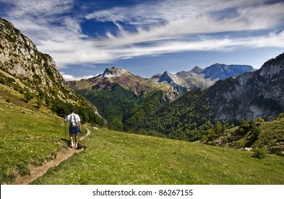  Youn Man Walk In Pyrenees