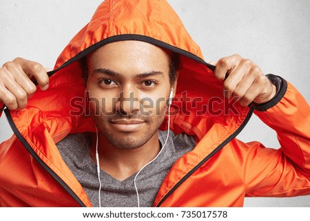 Similar – Hooded man Human being