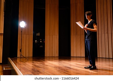 Young Actor On The Stage.