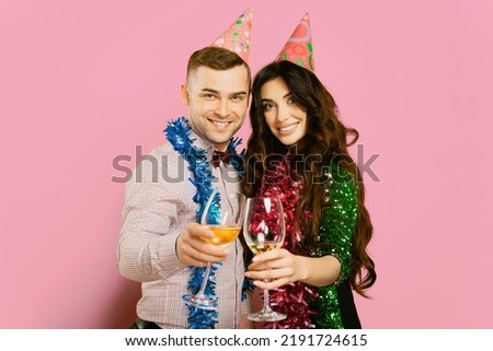 Similar – Young couple celebrating a birthday