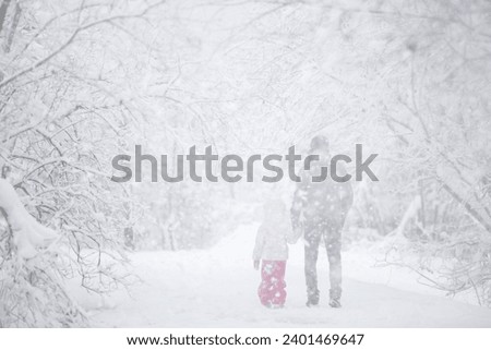 Similar – Image, Stock Photo Rear view of snow-covered car at night