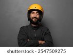 young adult man with a motorbike helmet protection