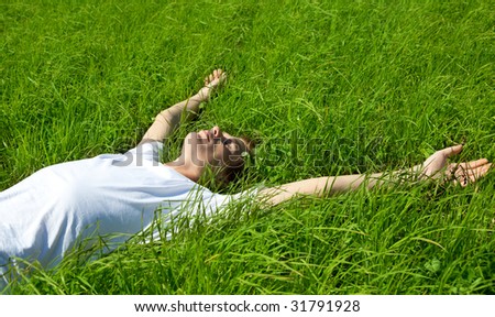 Similar – Image, Stock Photo 2 women lying on a meadow