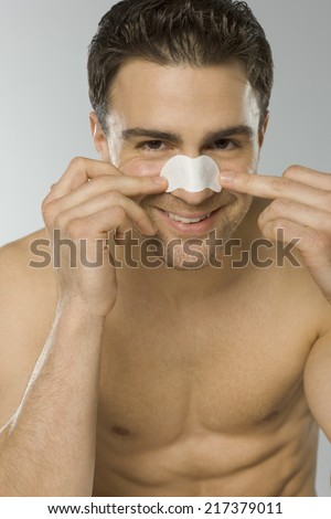 Similar – Image, Stock Photo young man shirtless studio shot portrait