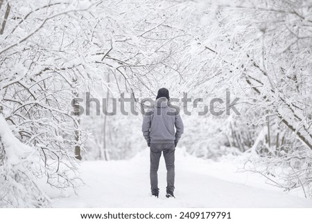 Similar – Image, Stock Photo Rear view of snow-covered car at night