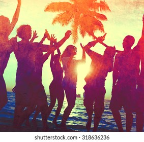 Young Adult Party Alcohol Fun Freedom Beach Summer Concept