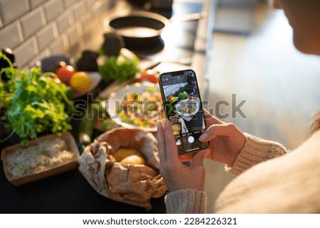 Similar – Foto Bild Künstlerin macht eine Pause und hält eine Tasse