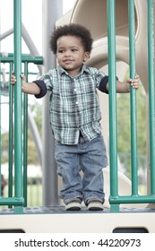 Young African American Boy At A Playground